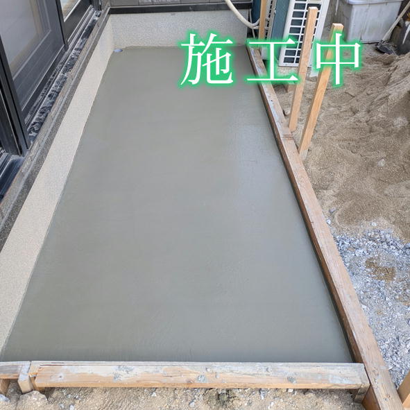 北九州市八幡東区で行った樹脂デッキ設置│下地コンクリート