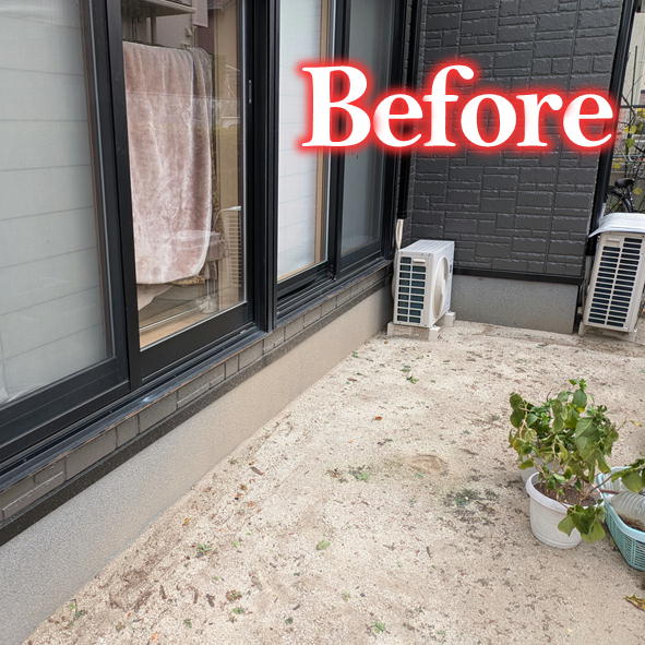 北九州市八幡東区で行った樹脂デッキ設置│施工前